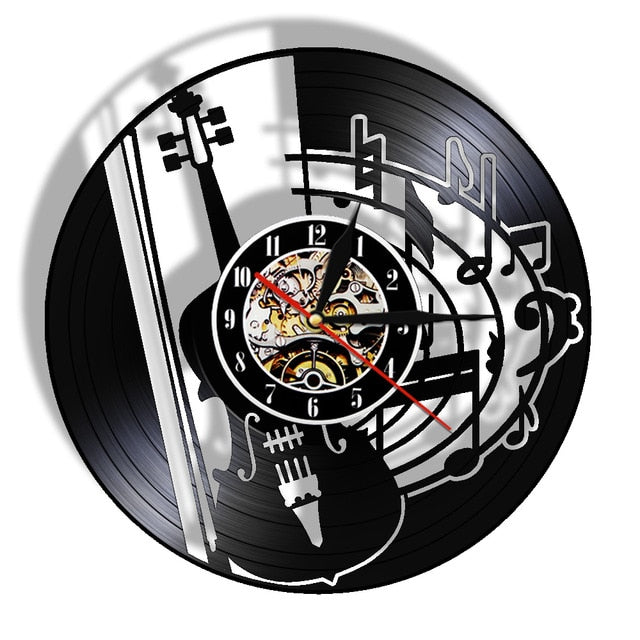 Vintage Music Notes Violin Wall Clock