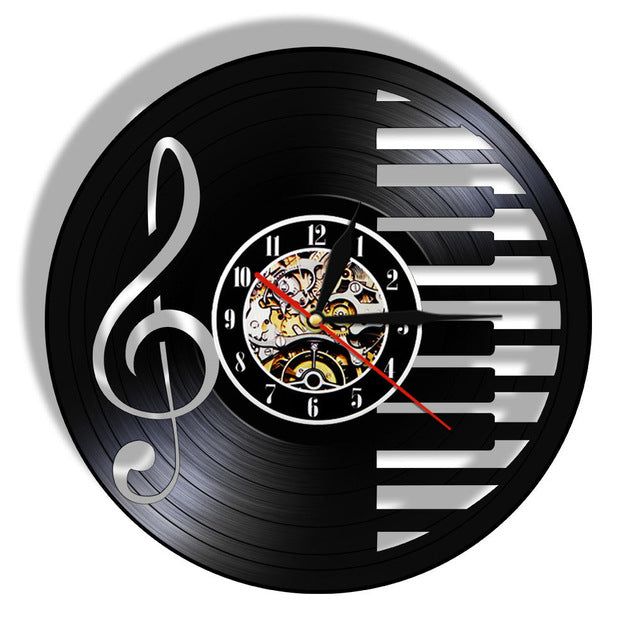 Treble Clef Piano Keys Wall Clock