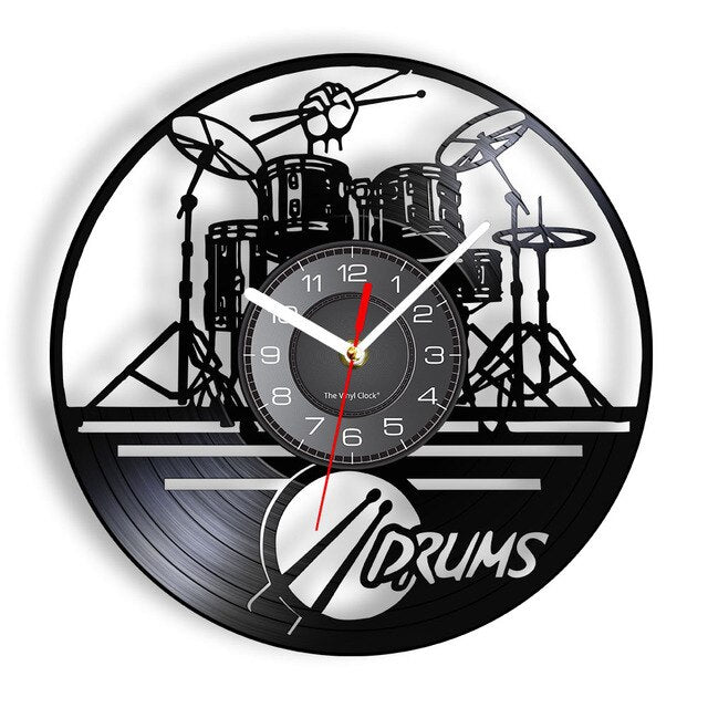 LED Drum Kits Wall Clock