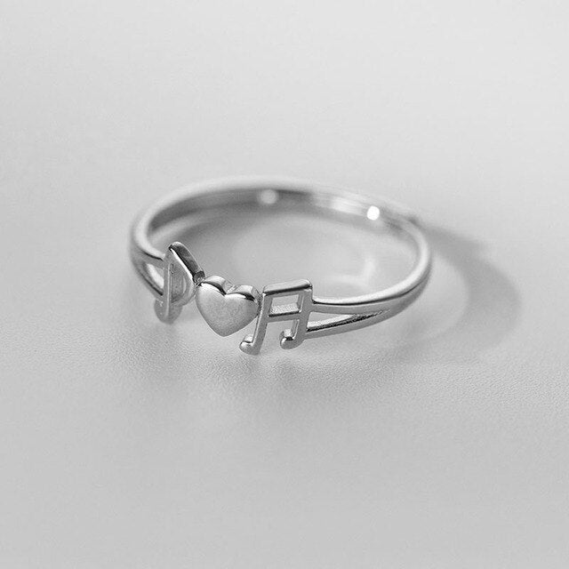 Music Note Love Adjustable Ring