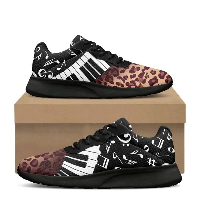 Piano Keys Leopard Sneakers