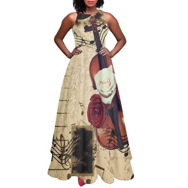 Piano Music Note Strap Dress