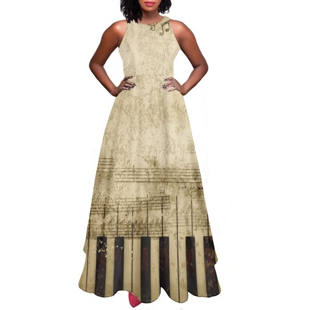 Piano Music Note Strap Dress