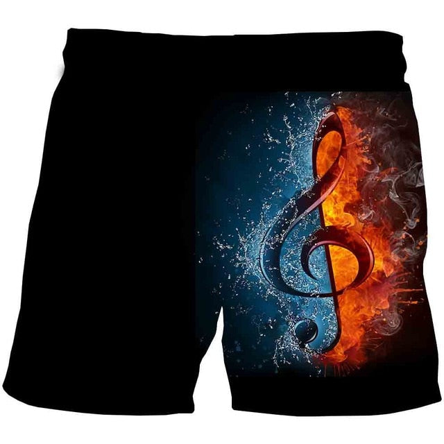 Music Note Print Summer Kid Shorts