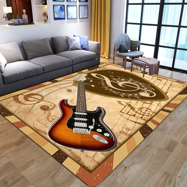 3D Music Area Rug - Vintage Guitar / 150x200cm - { shop_name }} - Review
