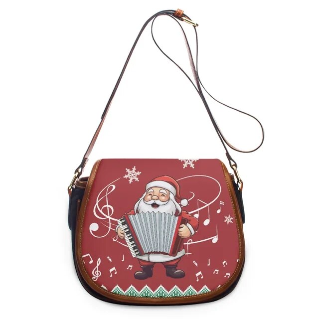 Santa Claus Music Note Messenger Bag