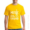 "Music is My Second Language" Shirts - Yellow / XS - { shop_name }} - Review