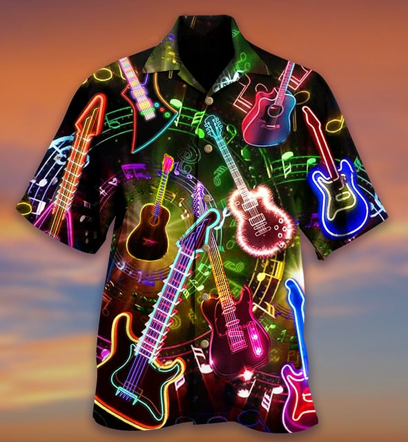 Guitar Music Note Hawaii Shirt