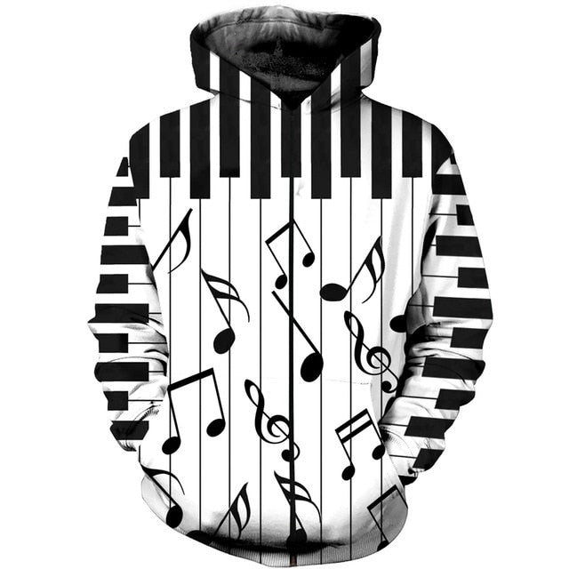 Music Piano Keys B&W Hoodie/Sweatshirt