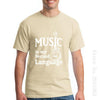 "Music is My Second Language" Shirts - beige / XS - { shop_name }} - Review
