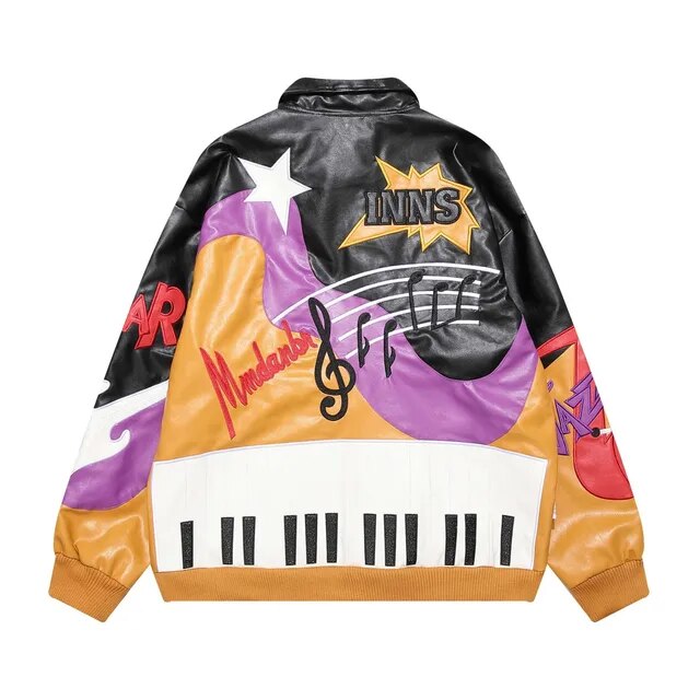 Piano Music Note Embroidery Jacket