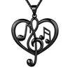 Heart Music Note Pendant