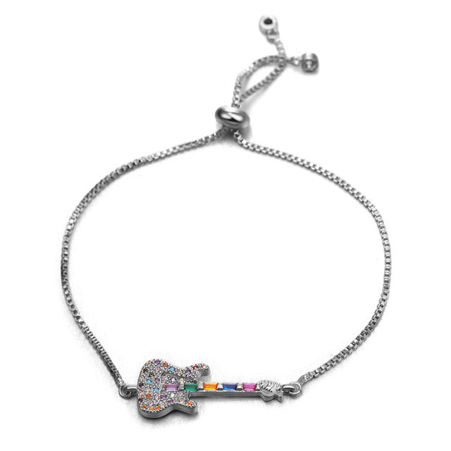 CZ Crystal Guitar Bracelet
