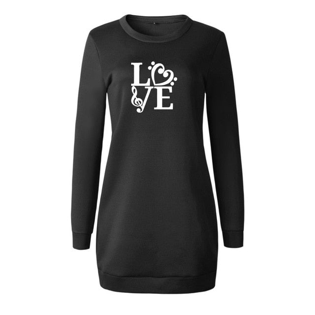 Love Music Notes Heart Dress