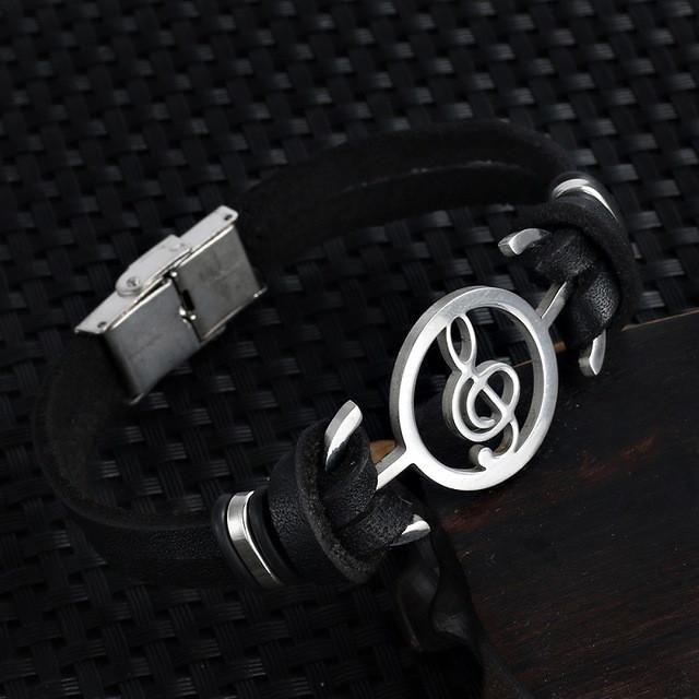 New Musical Notes Leather Bracelet