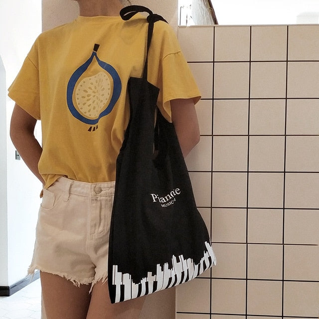 Piano Keys Canvas Bag