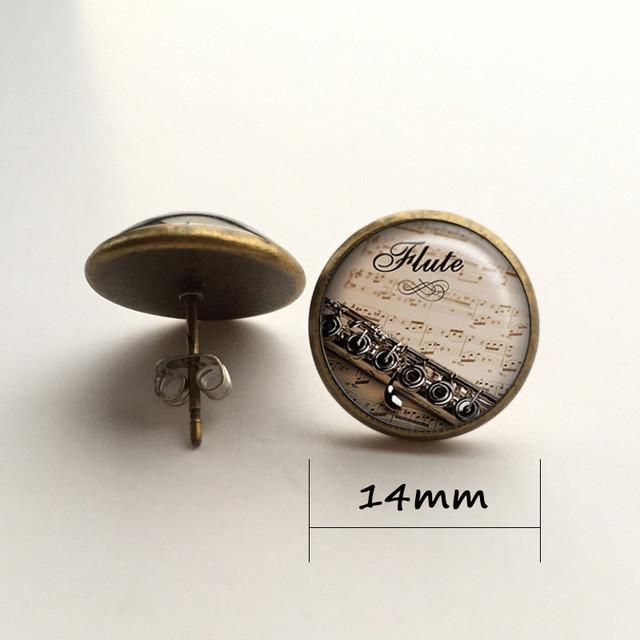 Flute Necklace, Keychain, Ring, Earrings, Cufflink & Brooch - Artistic Pod