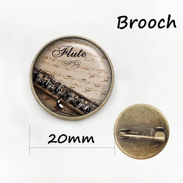 Flute Necklace, Keychain, Ring, Earrings, Cufflink & Brooch - Artistic Pod