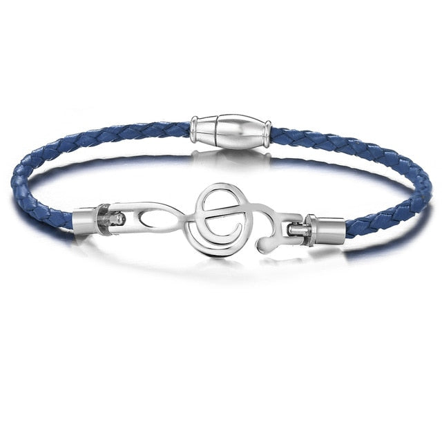Music Notes Leather Vintage Bracelet