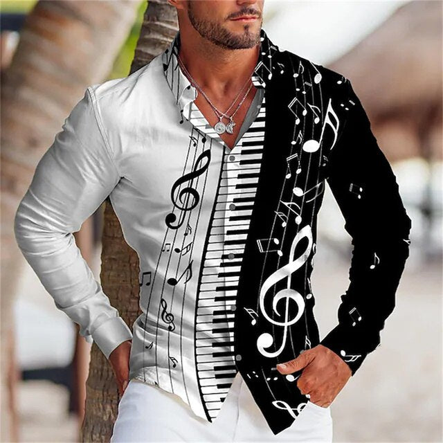 Music Note Piano Graphic Shirt