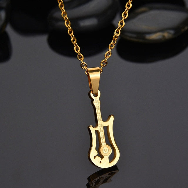 Hollow Guitar Necklace
