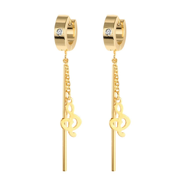 Music Note Dangle Earrings