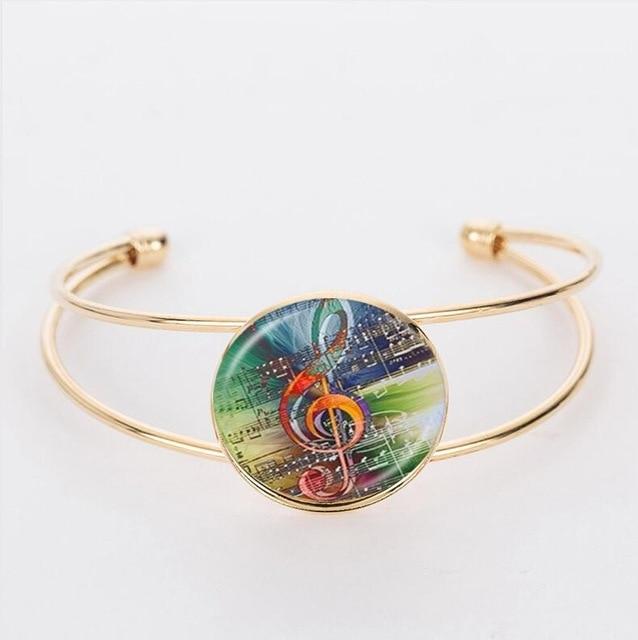 Free - Glass Cabochon Music Notes Bracelet