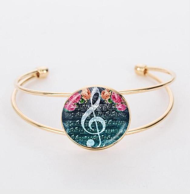 Free - Glass Cabochon Music Notes Bracelet