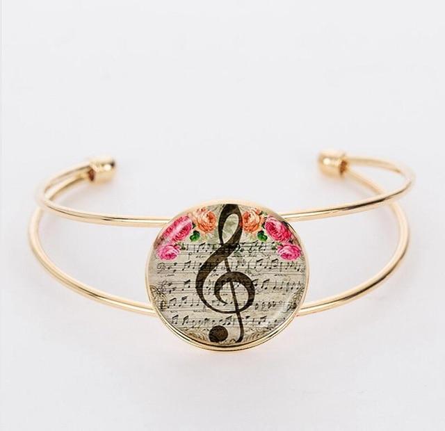 Free - Glass Cabochon Music Notes Bracelet