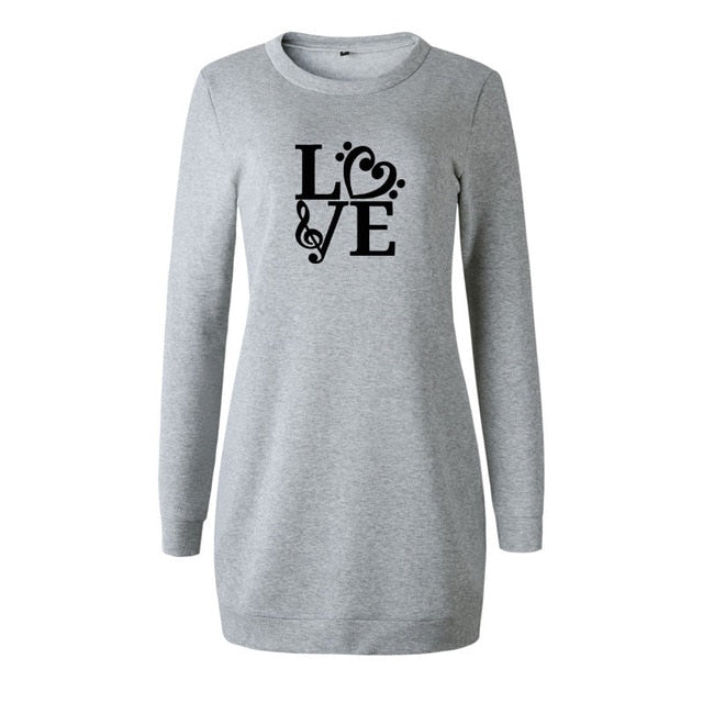 Love Music Notes Heart Dress