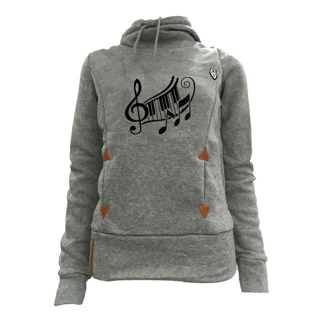 Music Notes Piano Pocket Hoodie