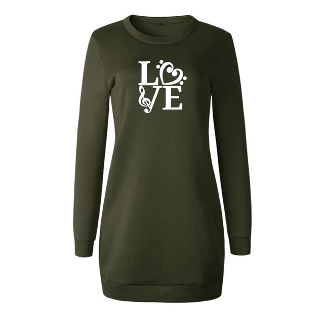 Love Music Notes Heart Dress