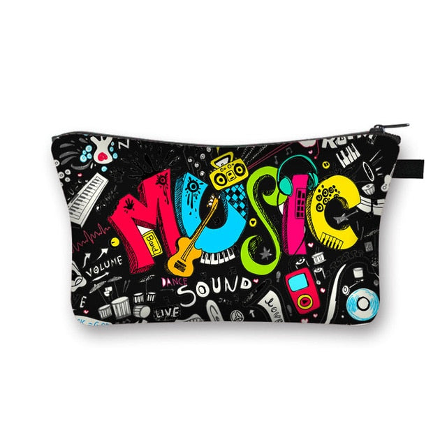 Music Print Cosmetic Bag