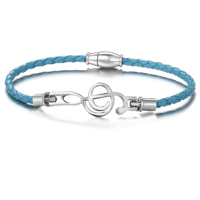 Music Notes Leather Vintage Bracelet