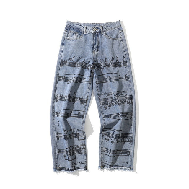 Music Notes Loose Jeans