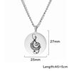 Music Notes Round Pendant Necklace