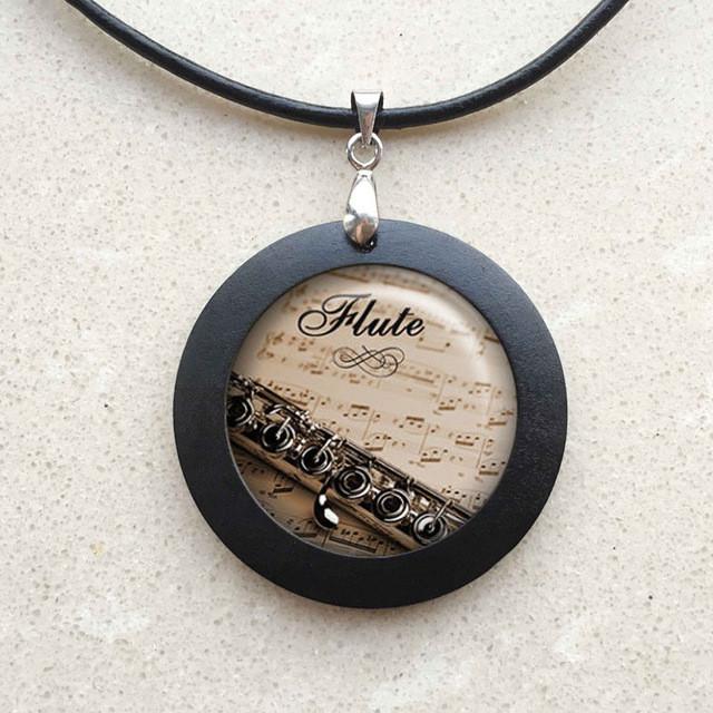 Flute Necklace, Keychain, Ring, Earrings, Cufflink & Brooch - Artistic Pod