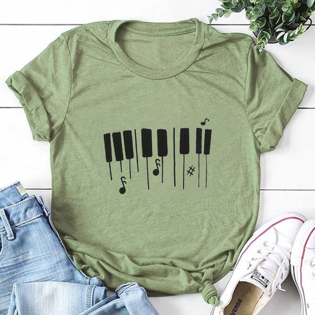 Piano Key Music Graphic T-shirt