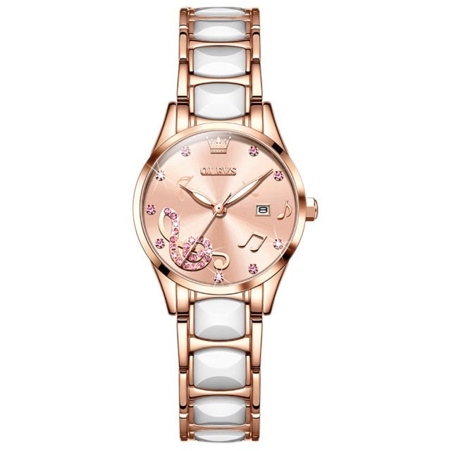 Music Notes Ceramic Band Watch