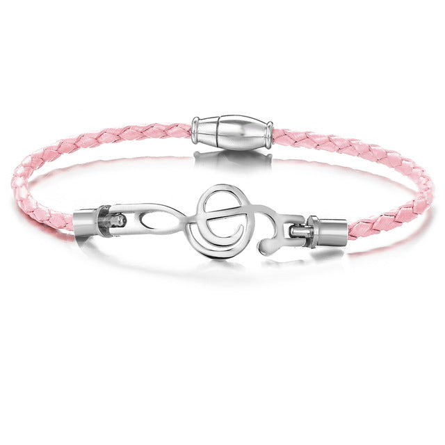 Music Notes Leather Vintage Bracelet