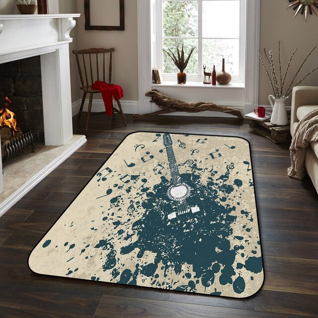 Artistic Music Note Guitar Rug