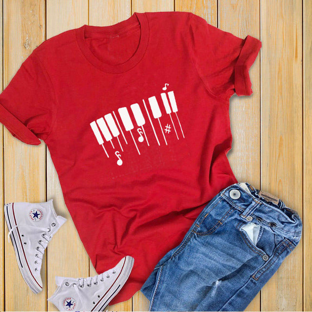 Piano Key Music Graphic T-shirt