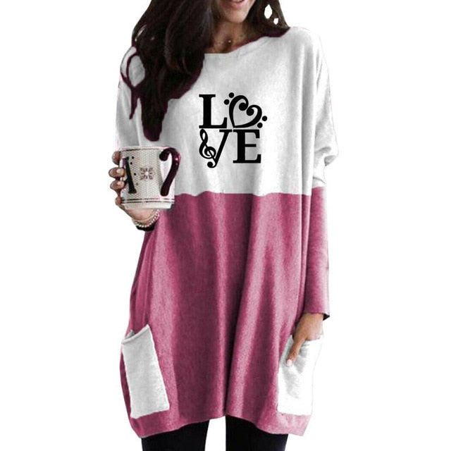 Love Music Notes Heart Sweatshirt