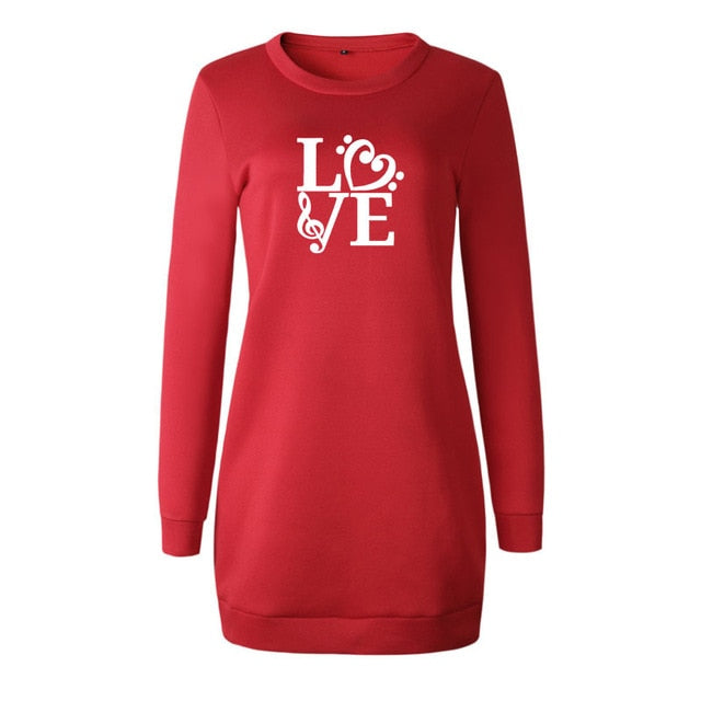 Love Music Notes Heart Dress