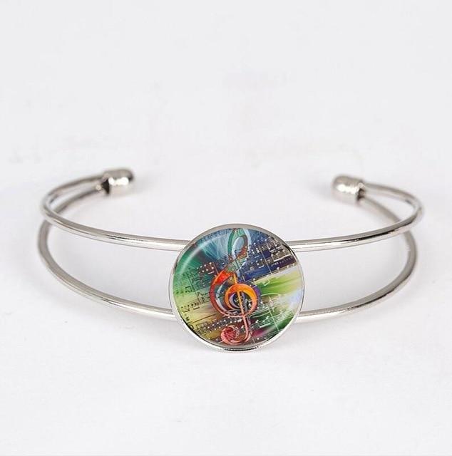 Free - Glass Cabochon Music Notes Bracelet