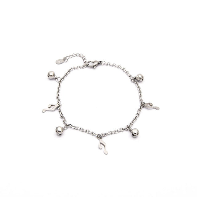 Music Note Women Silver Bracelet