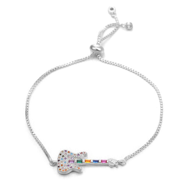 CZ Crystal Guitar Bracelet