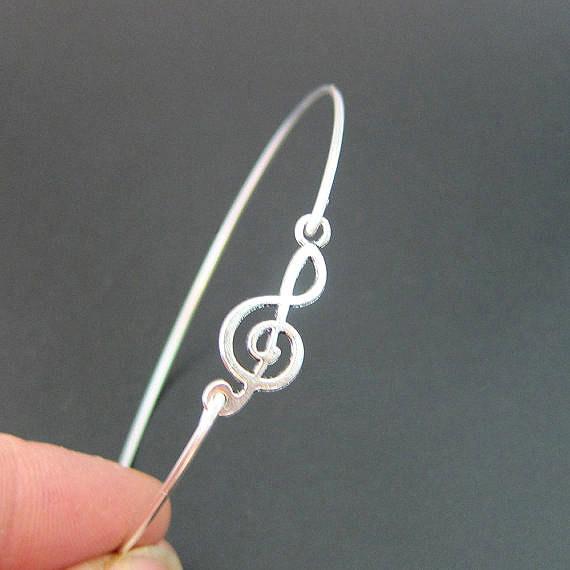 Treble Clef Bangle Bracelet - Artistic Pod