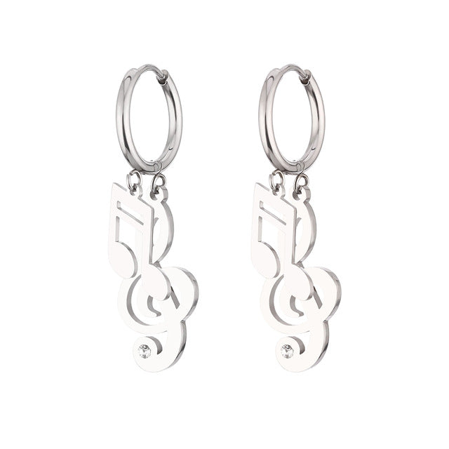 Creative Music Notes Hoop Earrings