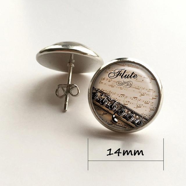 Flute Necklace, Keychain, Ring, Earrings, Cufflink & Brooch - Artistic Pod